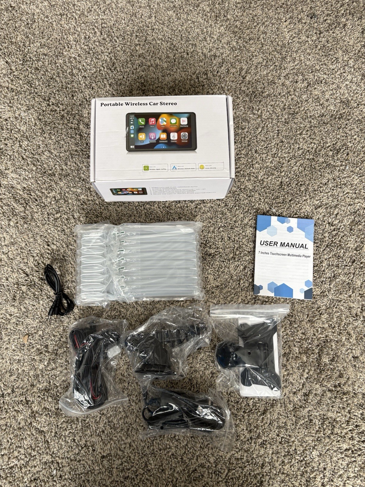 7” HD Wireless CarPlay Android Auto Car Stereo w/ Backup Camera & GPS
