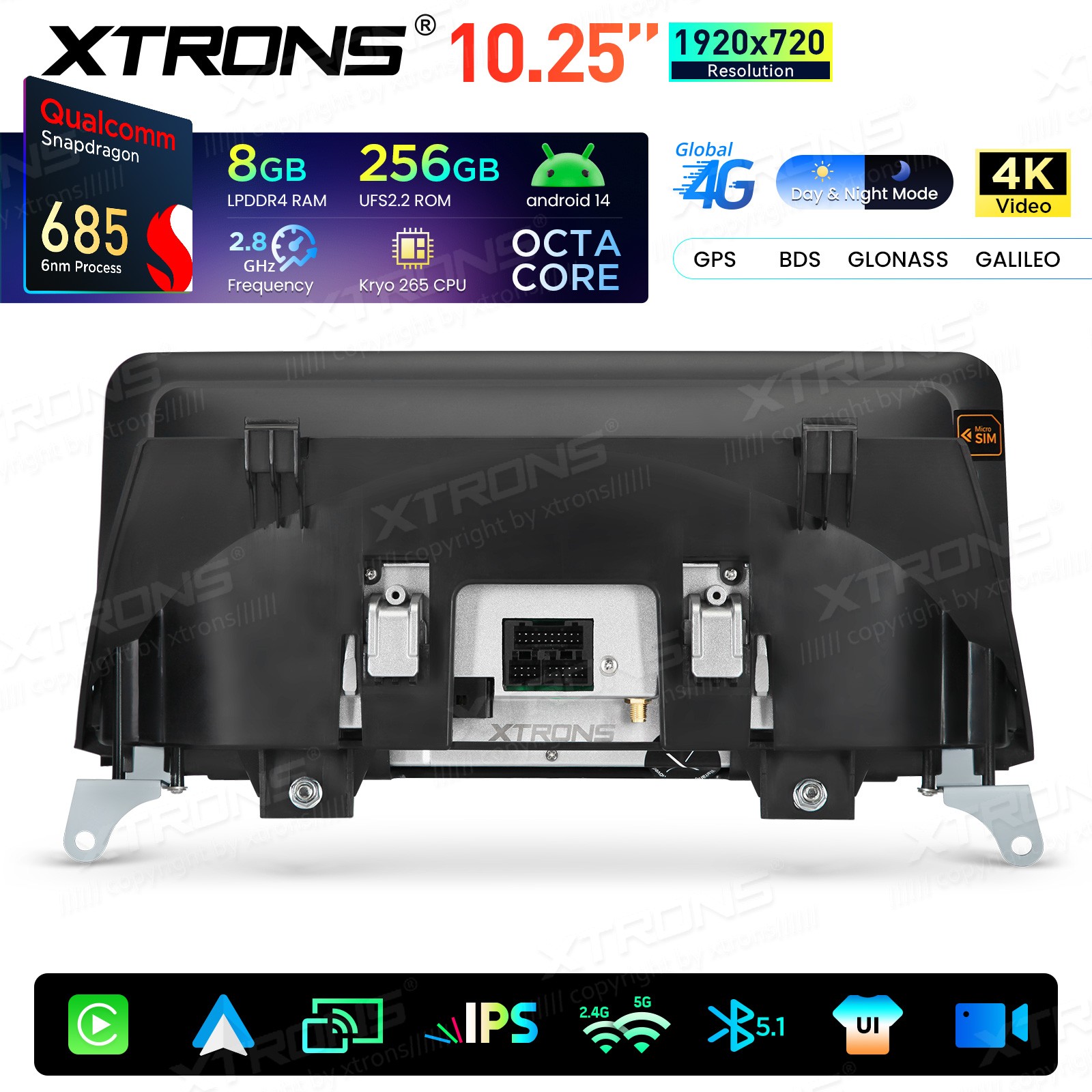 8-Core 8+256G 4G Android 14 Car Screen Retrofit Stereo For BMW X5 X6 E70 E71 CCC