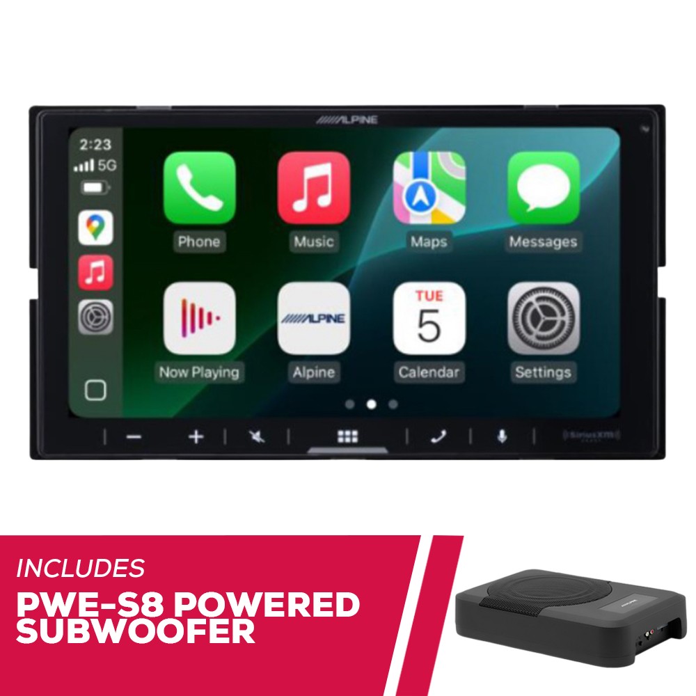 Alpine ILX-W770-M 7″” Multimedia Receiver w/ PWE-S8 8″” Compact Powered