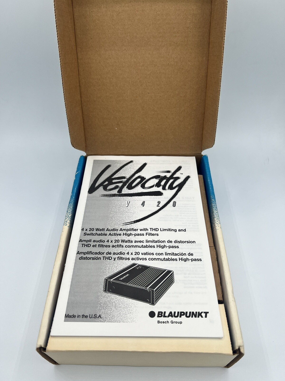 Blaupunkt Velocity V420 Amplifier. 420 Watt Brand New In Factory Box