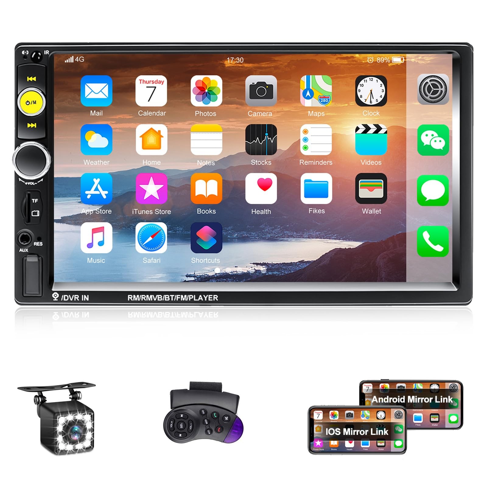 Radio De Pantalla Tactil Với Soporte De Volante Y Camara De Reversa Pro