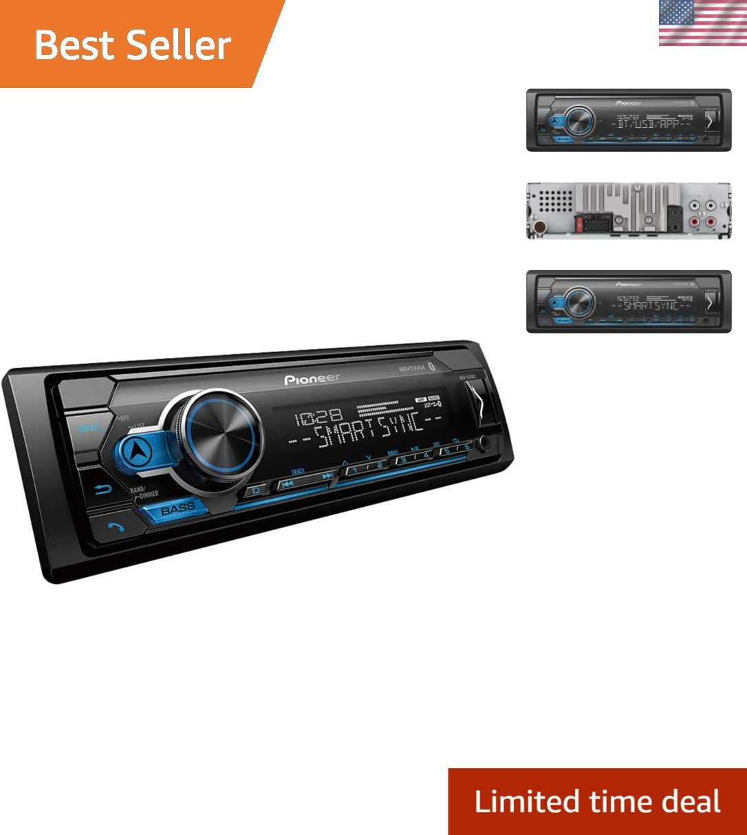 50 Watts Pioneer MVH-S310BT Car Media Receiver with Bluetooth & Spotify Support
