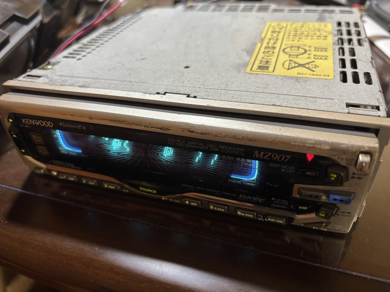 JDM KENWOOD MZ907 CD MD Player with Power Harness Dual Display Working USED Rare