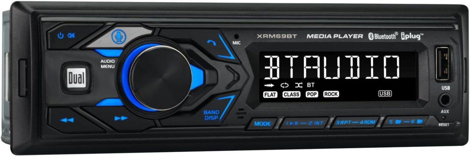 7 Character LCD Single DIN Car Stereo Radio | Push to Talk Assistant | Blueto…