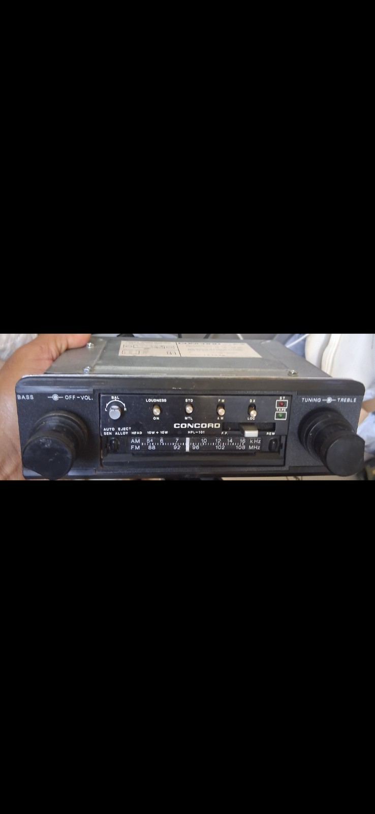 Concord HPL-101 Concord Original Car Radio Cassette Player. Working