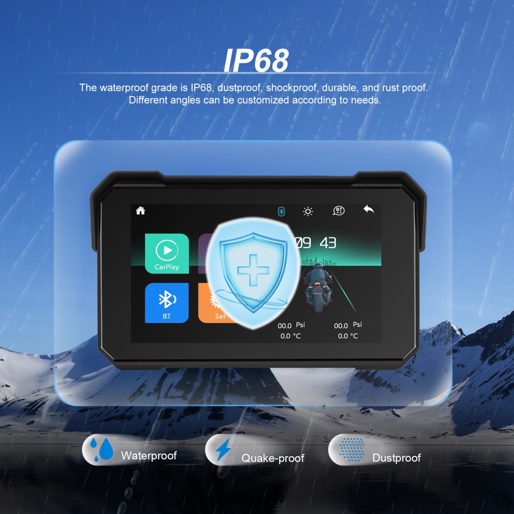 5″ Motorcycle Wireless Portable Apple Carplay Android Auto Car Stereo Waterproof