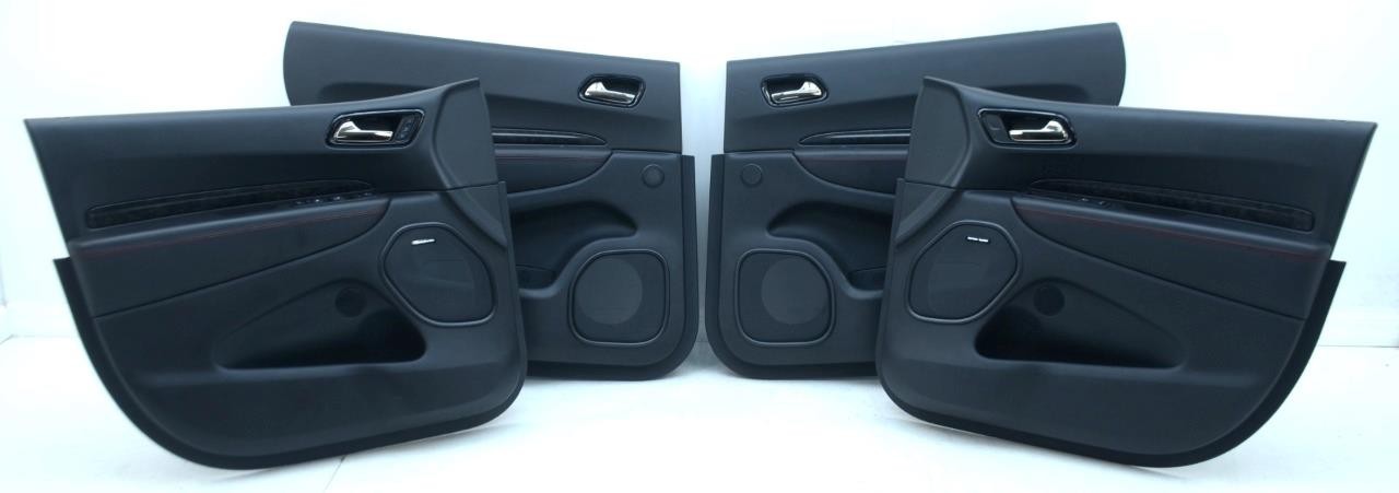 2021 – 2025 DODGE DURANGO RT 392 OEM BLACK LEATHER TRIM DOOR PANELS BLACK CARBON