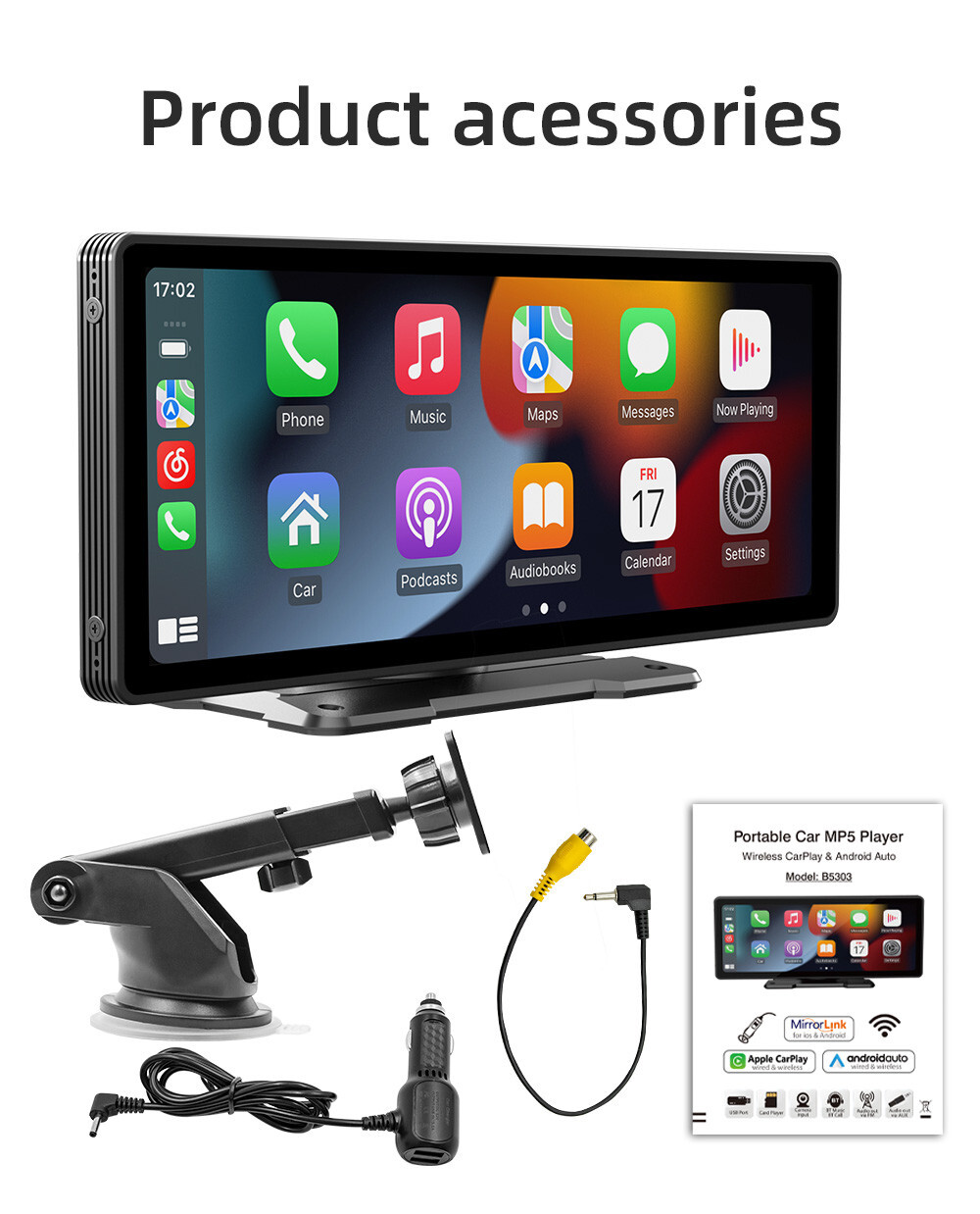 9.3in Car Stereo Radio Multimedia Player WIFI Bluetooth Audio FM Mirror Link