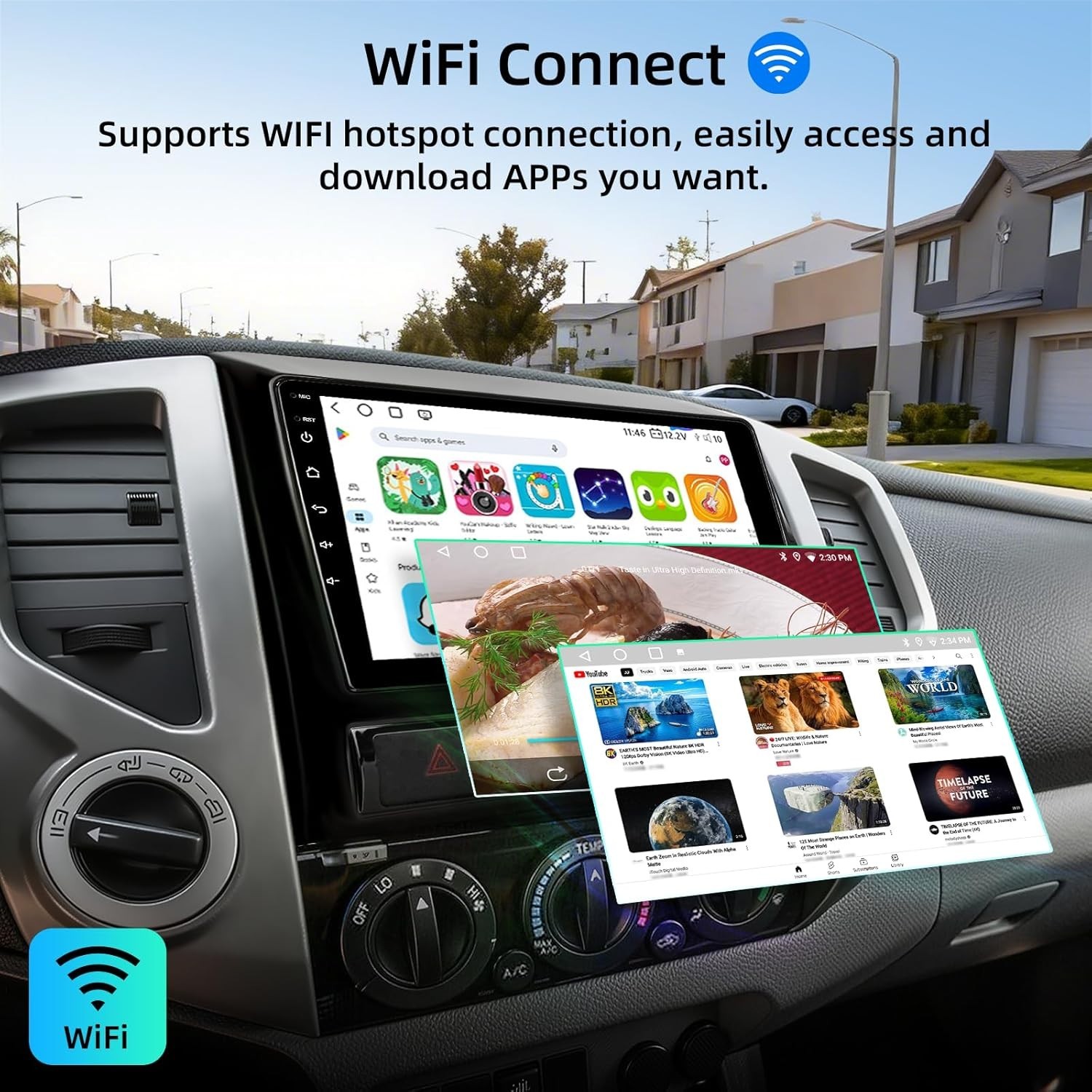Toyota Tacoma 2005-2015 Android 15 Car Stereo 2+64G Carplay w 9″ Touchscreen