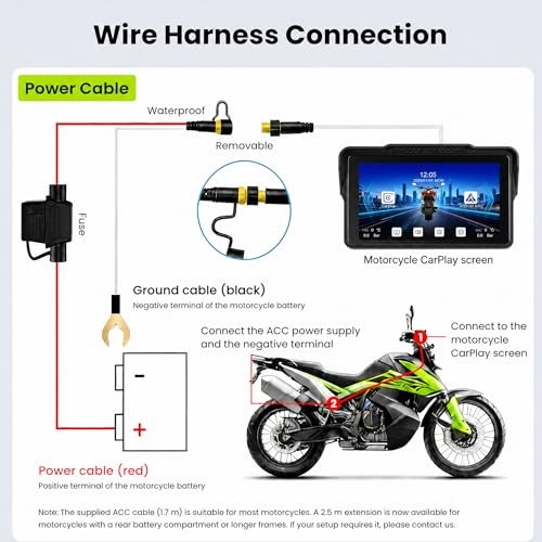 7-Inch Motorcycle Carplay Screen with Wireless 7 Inch Tire Pressure Detection