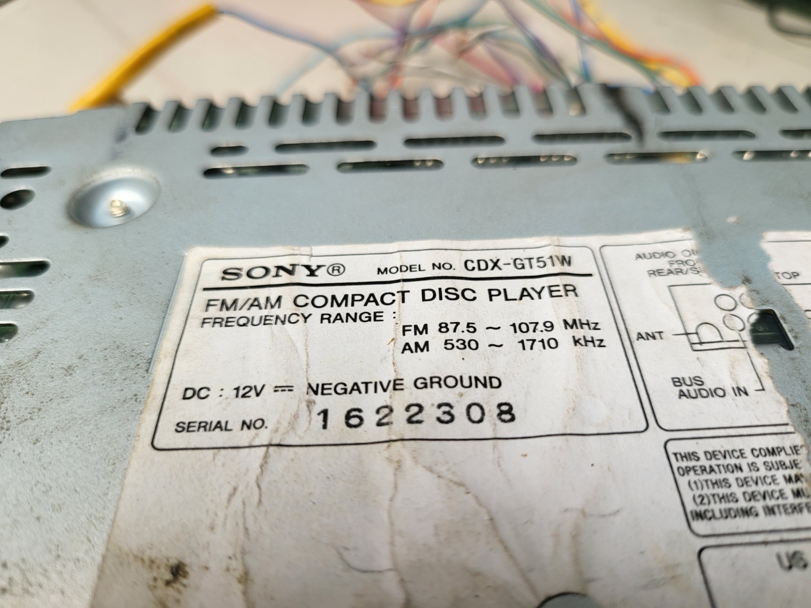 Sony XploD CDX-GT510 CD Player/MP3 In Dash Receiver Aux In Tested Vintage 😃😍😎