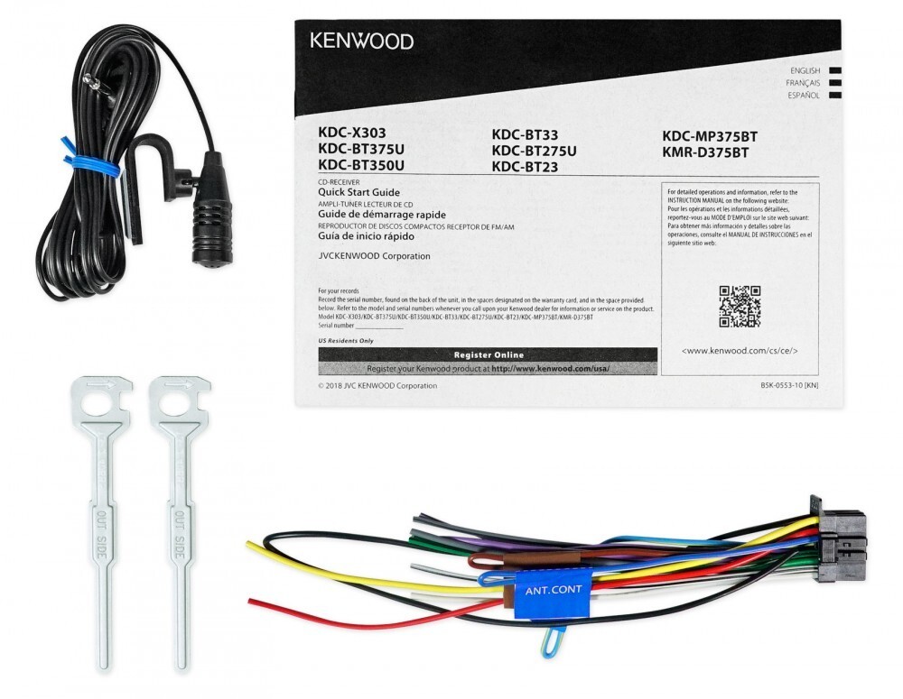 Kenwood KDC-BT275U Bluetooth CD Player Android iPhone Pandora AM FM MP3 USB Aux