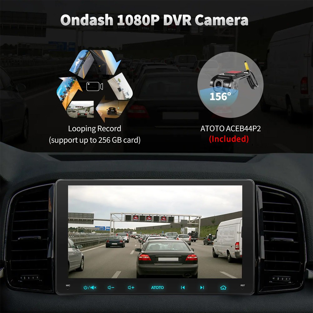 ATOTO A5L 10.1″ Android GenAI Car Stereo GPS Navi 24B EQ on Dash DVR+Rear Camera