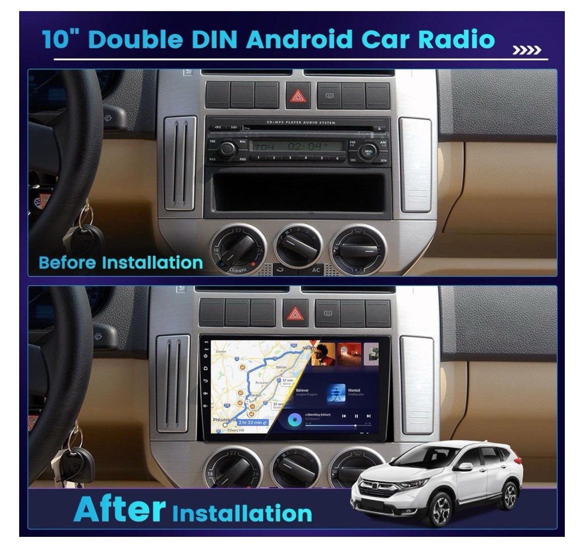 Hikity 8 Core 4+64G Android 13 Car Stereo [Support SIM Card] Double Din Wireless