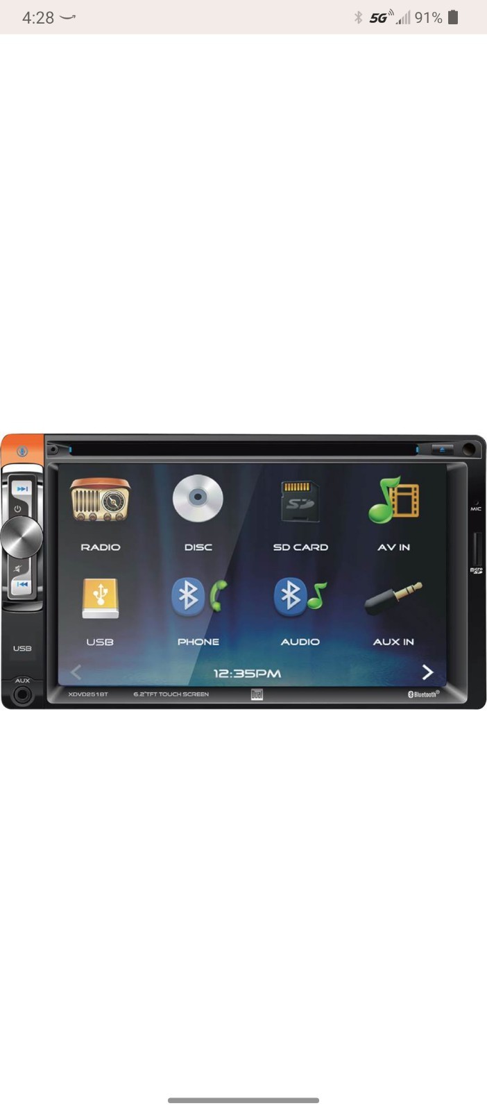 Dual Electronics XDVD251BT 2 DIN DVD Receiver Touchscreen Bluetooth USB SD Aux.