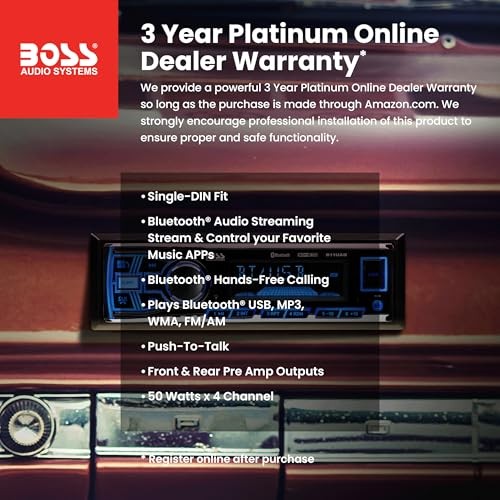 Single DIN Car Stereo with Bluetooth