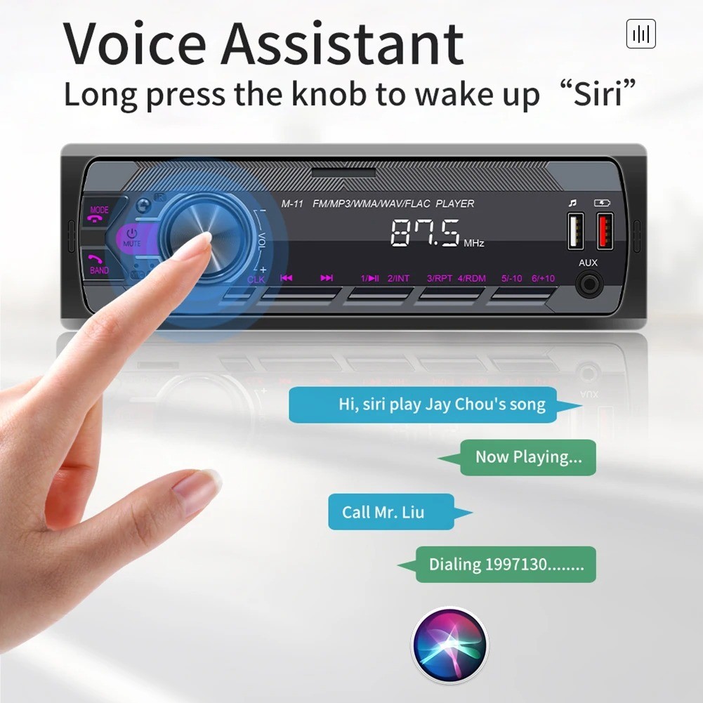 MP3 Player One DIN Car Stereo Radio Audio In-Dash Bluetooth FM AUX