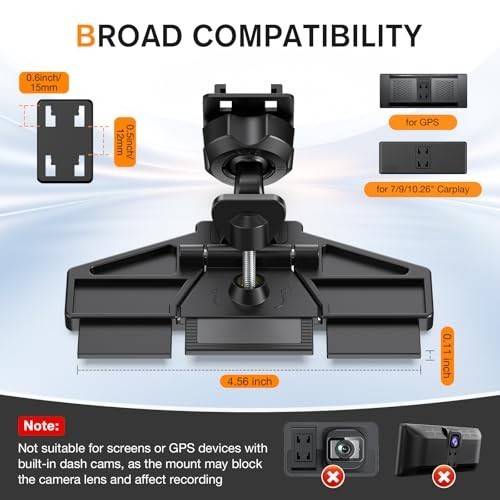 CD Slot Mount for CarPlay Screen 7-10 Inch Tool Free Installation 360 Rotation