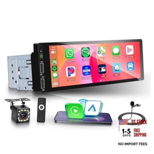 Single Din Car Stereo – Wireless Carplay – Bluetooth 5.0 – 6.86″ – Single Din