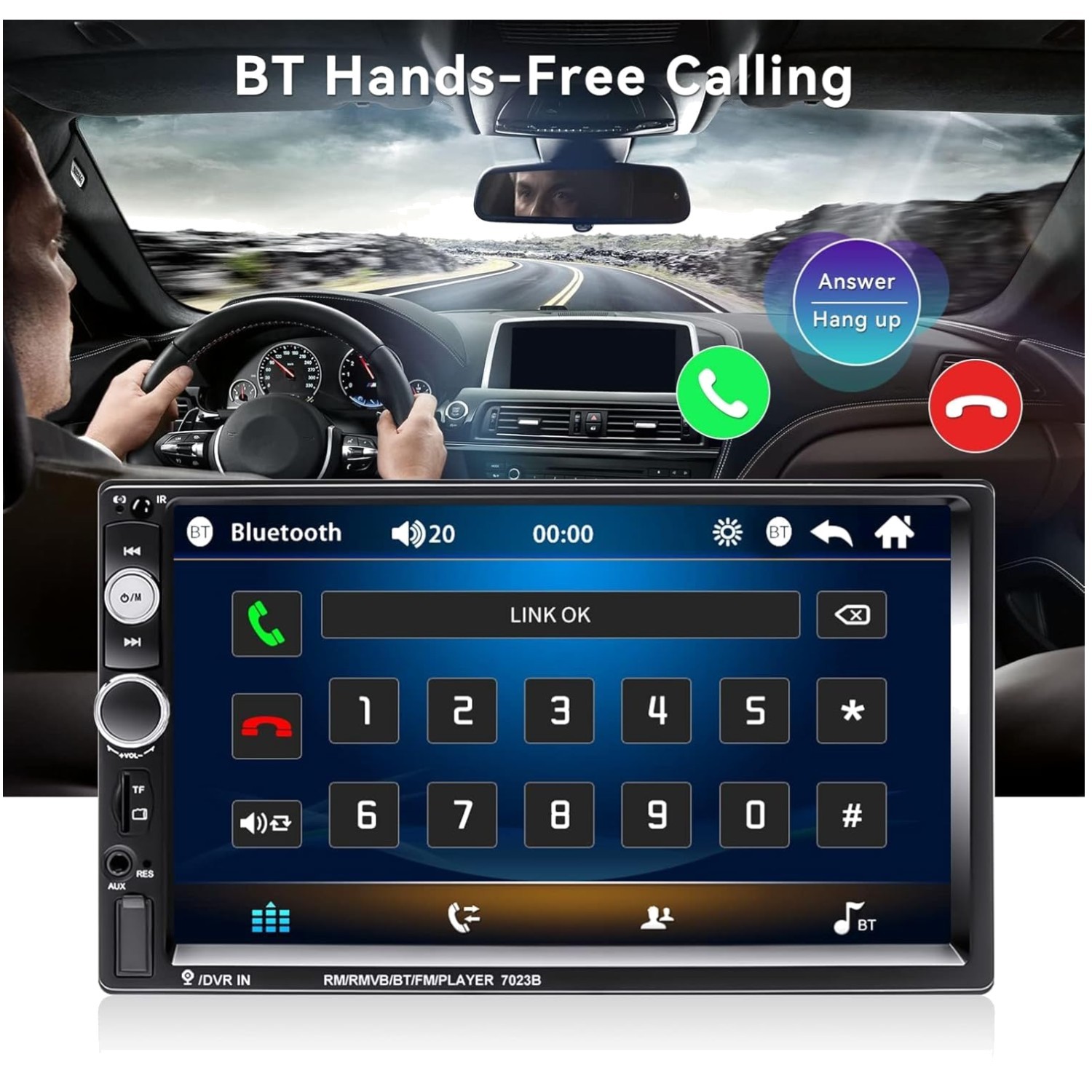 Touchscreen Car Radio with Remote and Steering Wheel Control