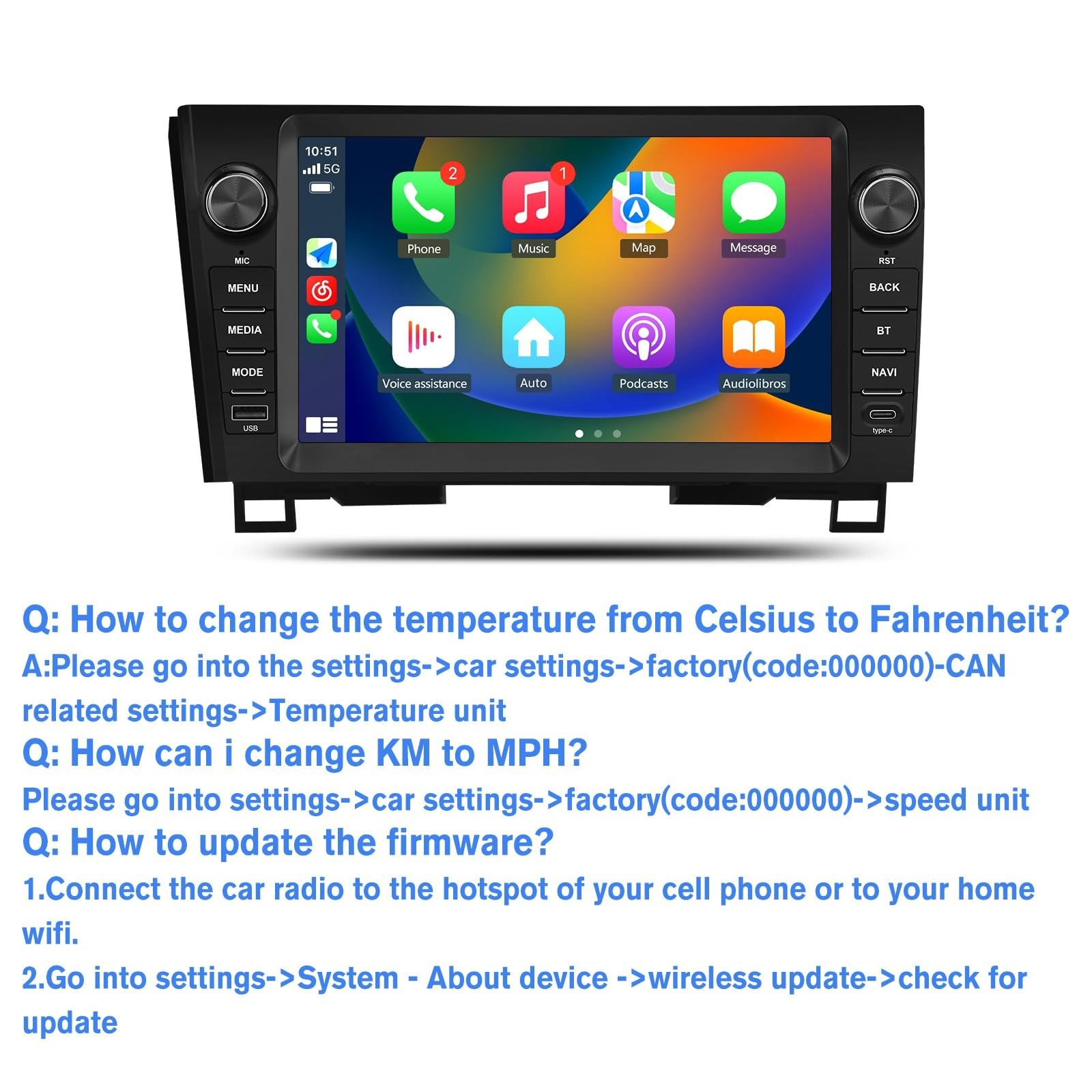 9 Inch Car Radio for Toyota Tundra 2007-2013 Sequoia 2008-2018, Android 13 To…