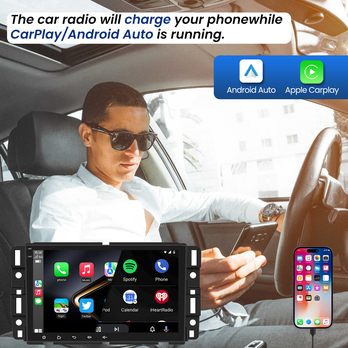 8″ Car Radio CarPlay GPS Stereo For Chevy Silverado Suburban Tahoe 2007-2013 64G