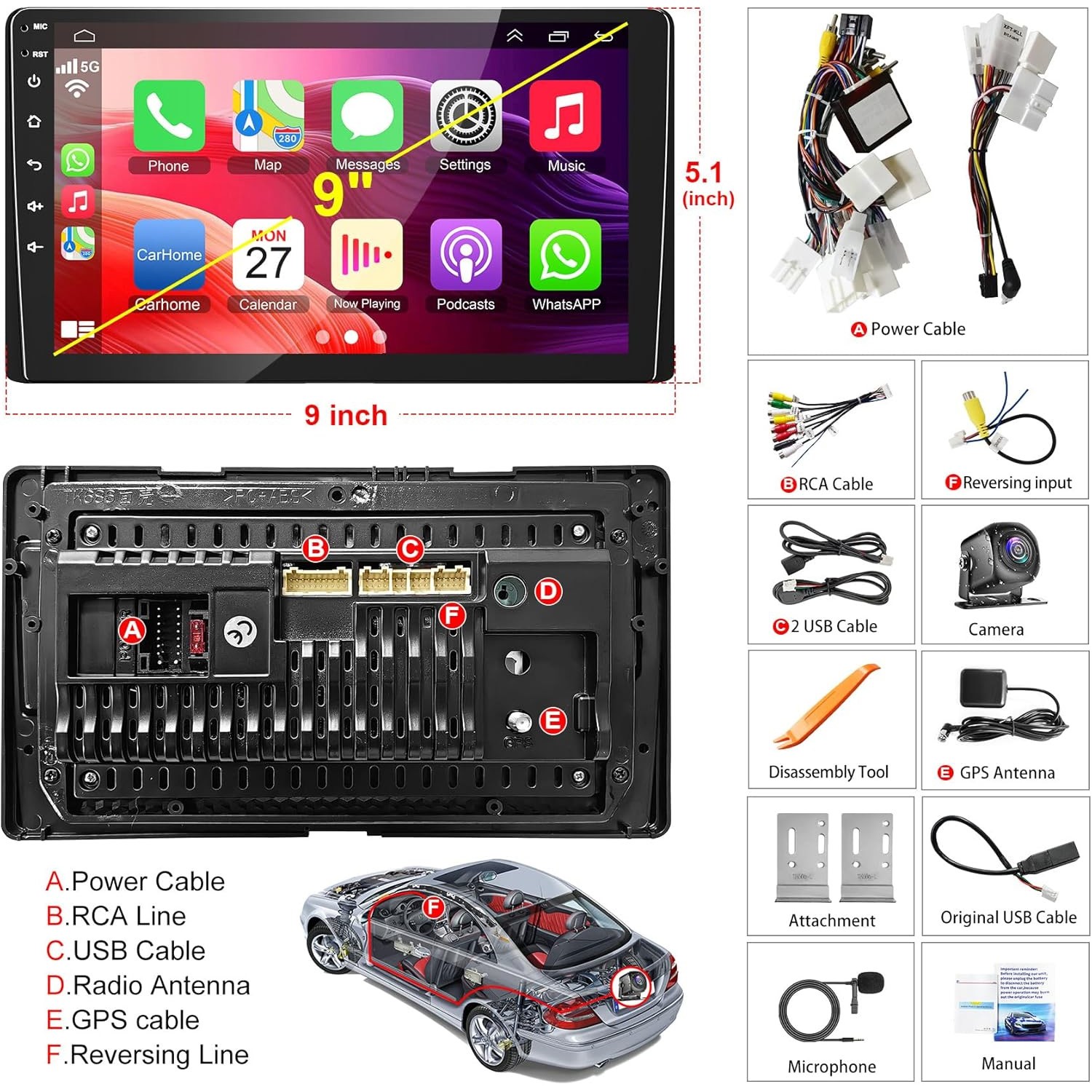 For Toyota SIENNA 2015-2020 Android 13 Car Radio Stereo GPS Navi WIFI BT FM RDS