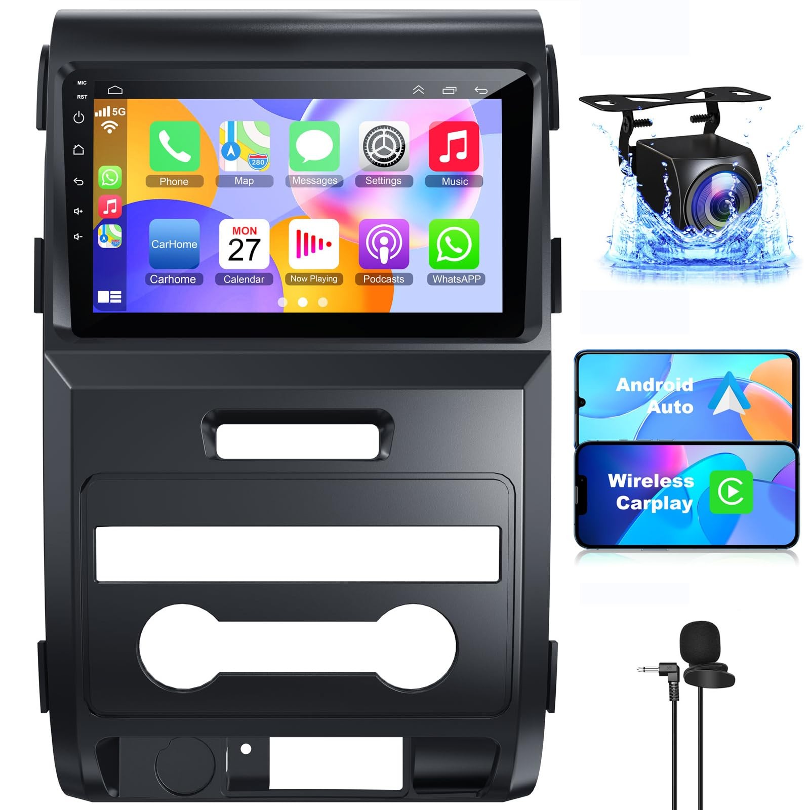 [8-core+64G] Android 15 for Ford F150 2009-2014 Car Radio, 9 Inch QLED Touch …