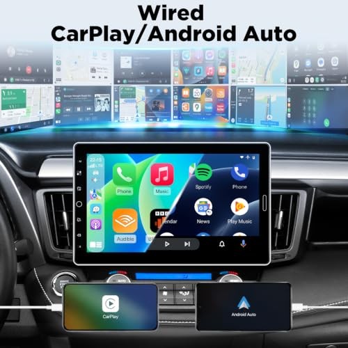 10 inch Single Din Car Stereo 10.1 Touchscreen Radio with CarPlay | Android