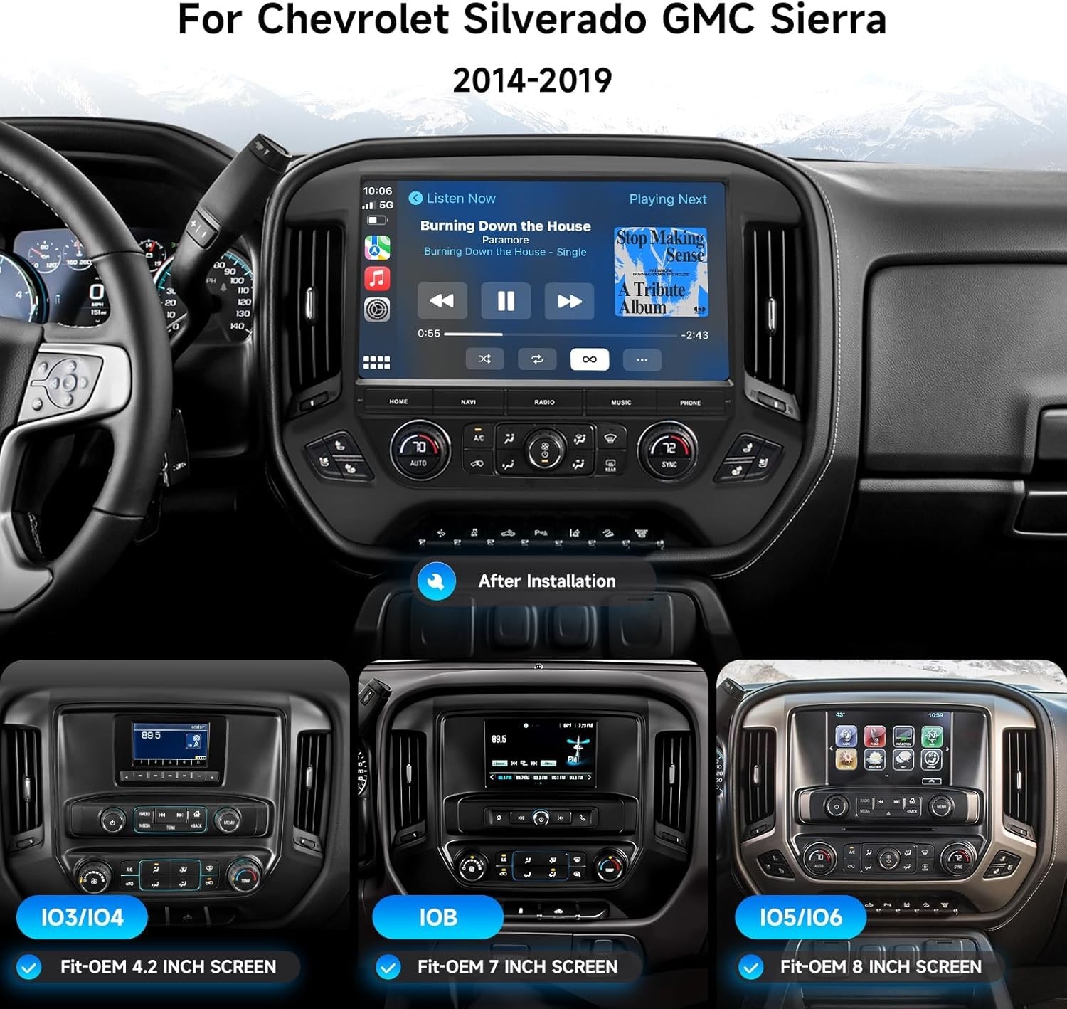 Dasaita G13 Car Radio CarPlay for Chevrolet Silverado GMC Sierra 2014-2019 Navi
