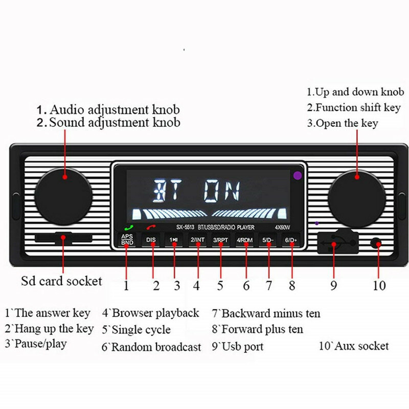 Car Hands-free Call FM Stereo Radio MP3 Player Wireless Bluetooth Microphone