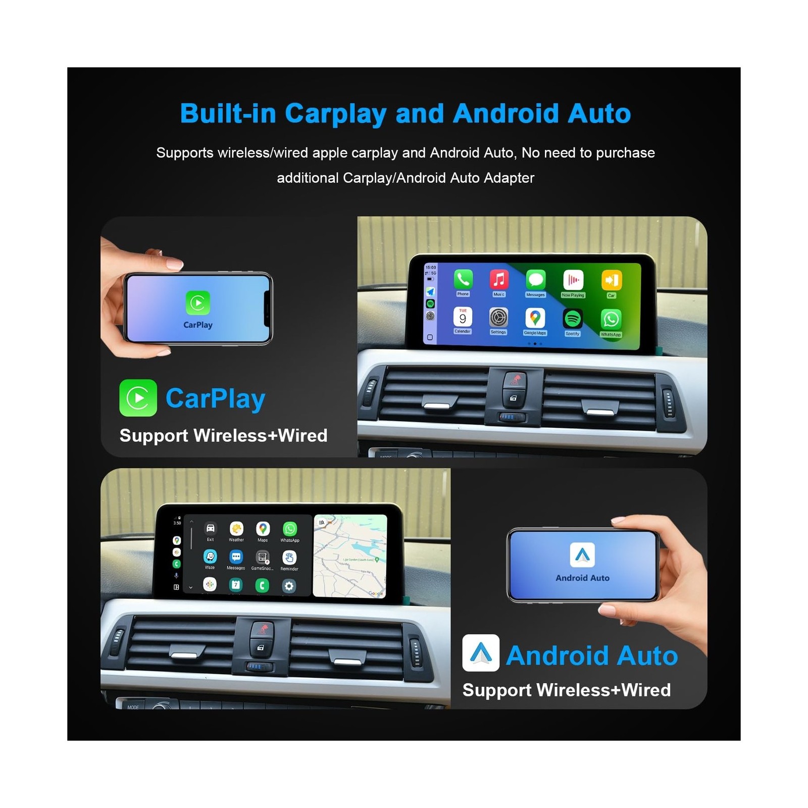 PEMP 10.25″ Linux Head Unit for BMW 3 Series F30 F20 NBT CIC, CarPlay Support…