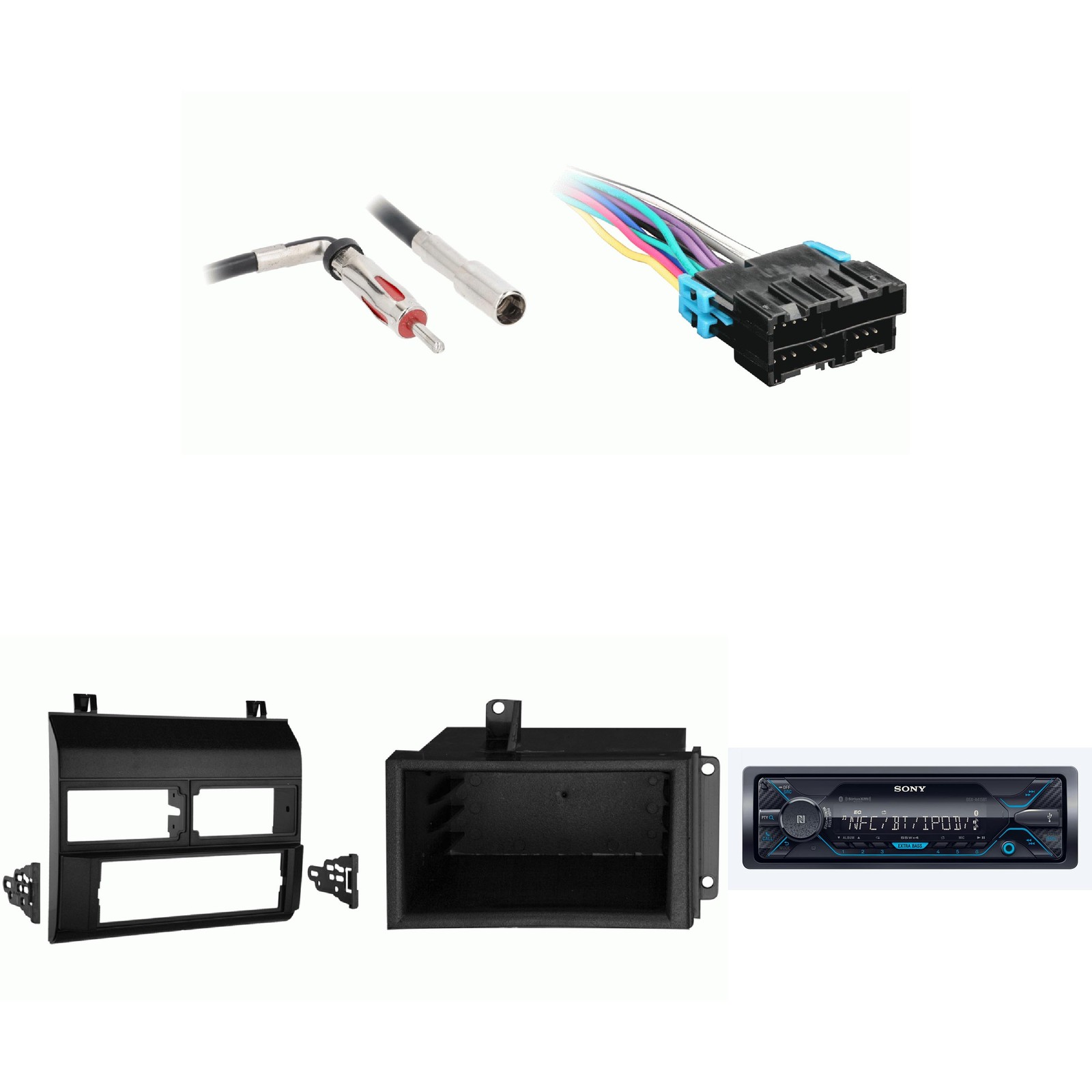 SONY DSX-A415BT Single Din Radio Bundle BLACK Dash includes pocket Compatible…