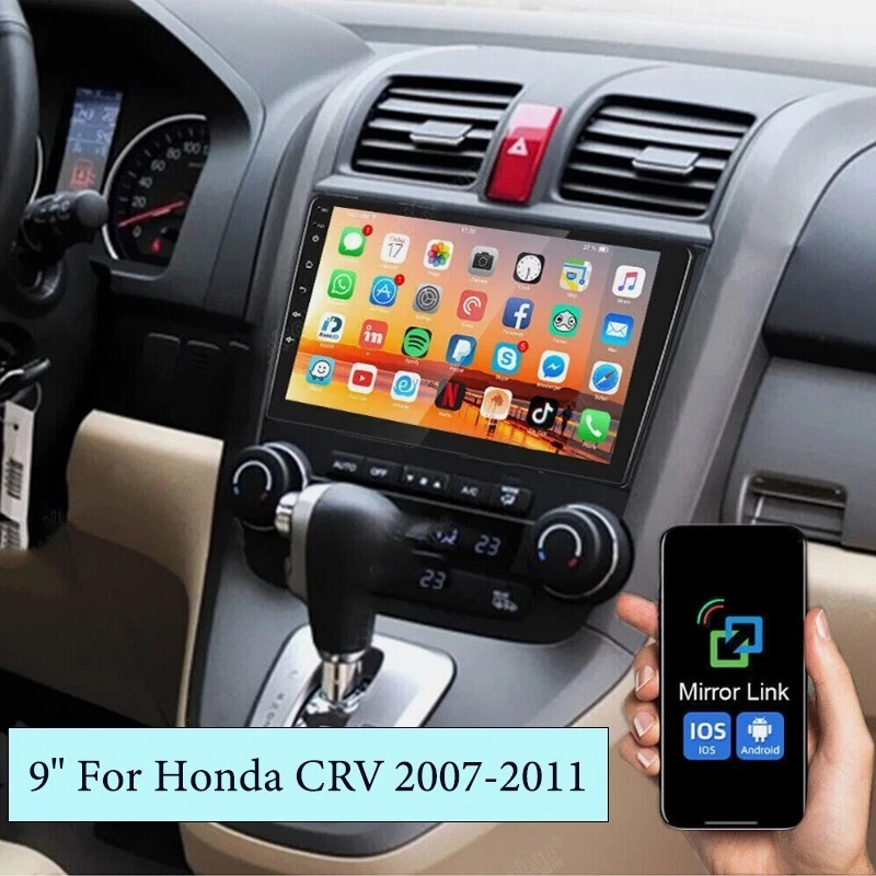 For Honda CRV 2007-2011 Android 15 Apple Carplay Car Stereo 32GB Radio + Camera