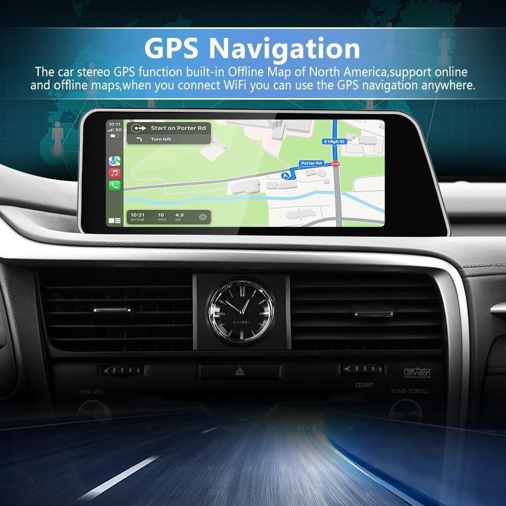 12.3″ Tesla Style Car Stereo Radio Carplay GPS Navi 8+64G For Lexus RX 2016-2019