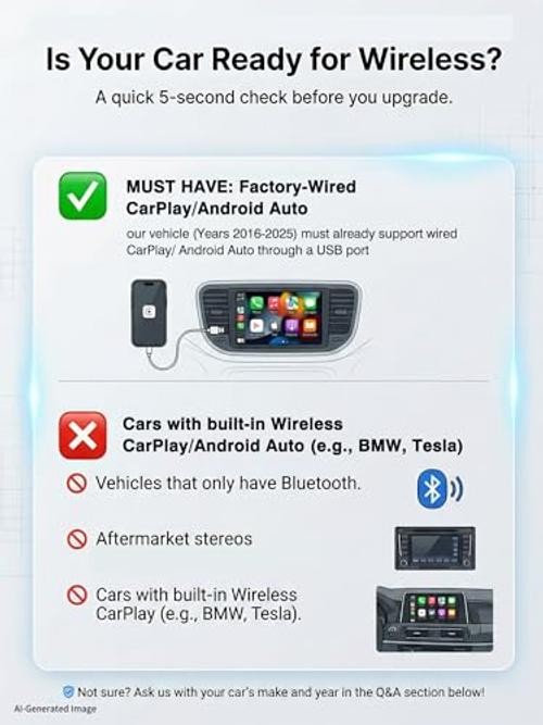 4-in-1 Wireless CarPlay Android Auto Adapter AirPlay & Miracast Media Hub Black
