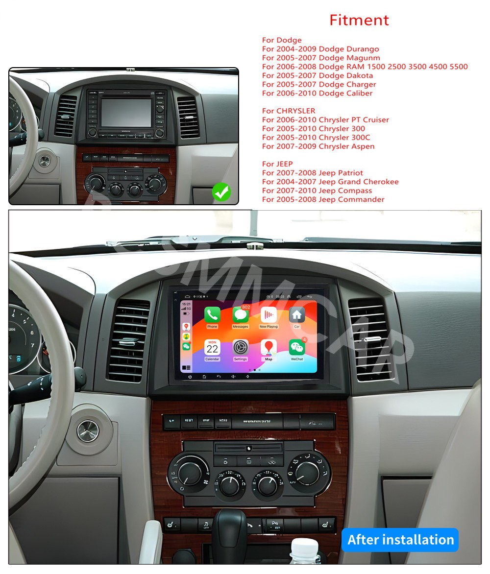 Fit For 2005-2010 Chrysler 300C 8in Android 14 Car Stereo Radio GPS WIFI 2+32G