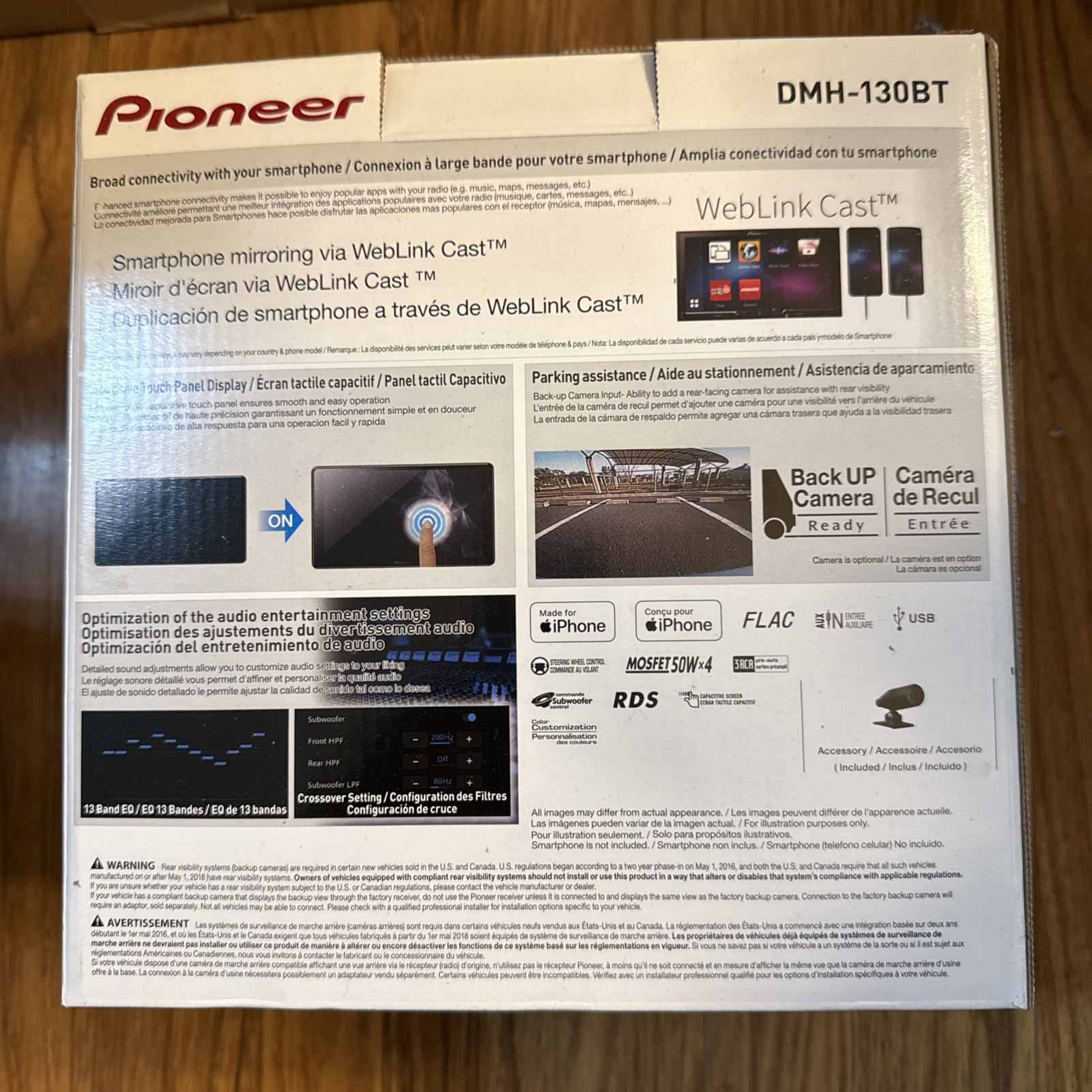 Pioneer DMH-130BT 6.8 inch Digital Media Receiver – Black -NEW