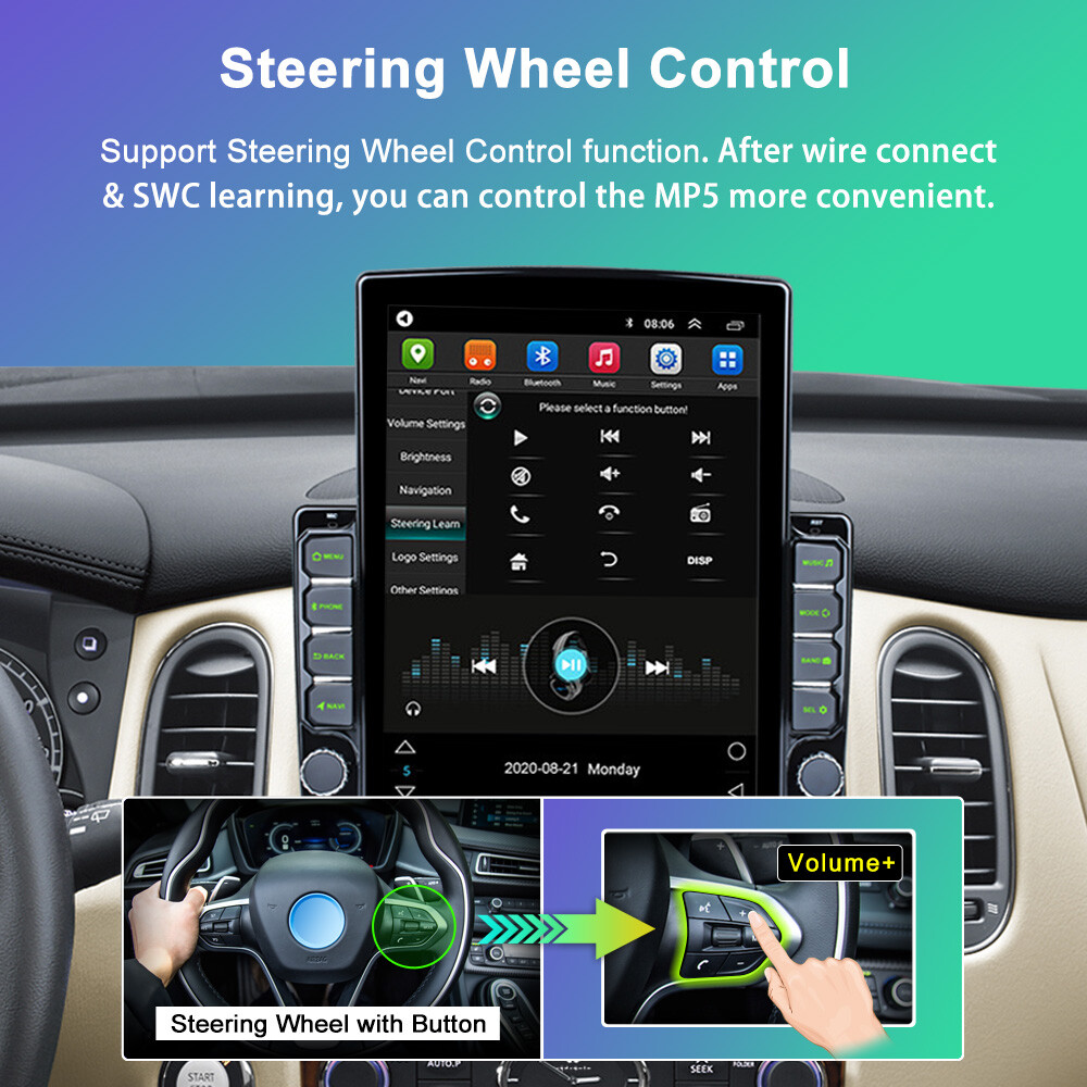9.7″ 2 Din Car Stereo Android 12.0 Apple CarPlay GPS WiFi Touch Vertical Radio