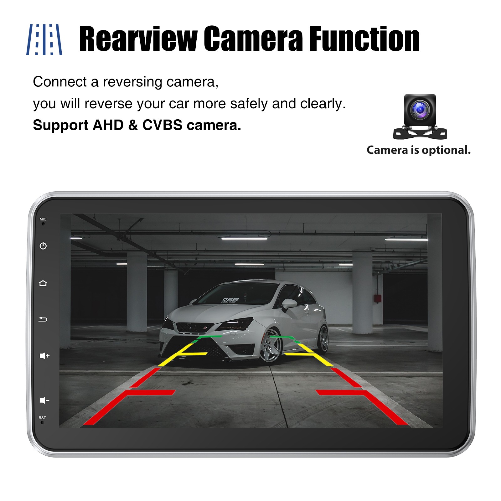 10.1″ Carplay 4G+64G Car Stereo Radio Single 1Din Rotatable Touch Screen SWC MP5