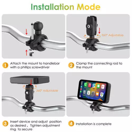Android Wireless Carplay Car Motorcycle Stereo with Dual Camera Tire pressure