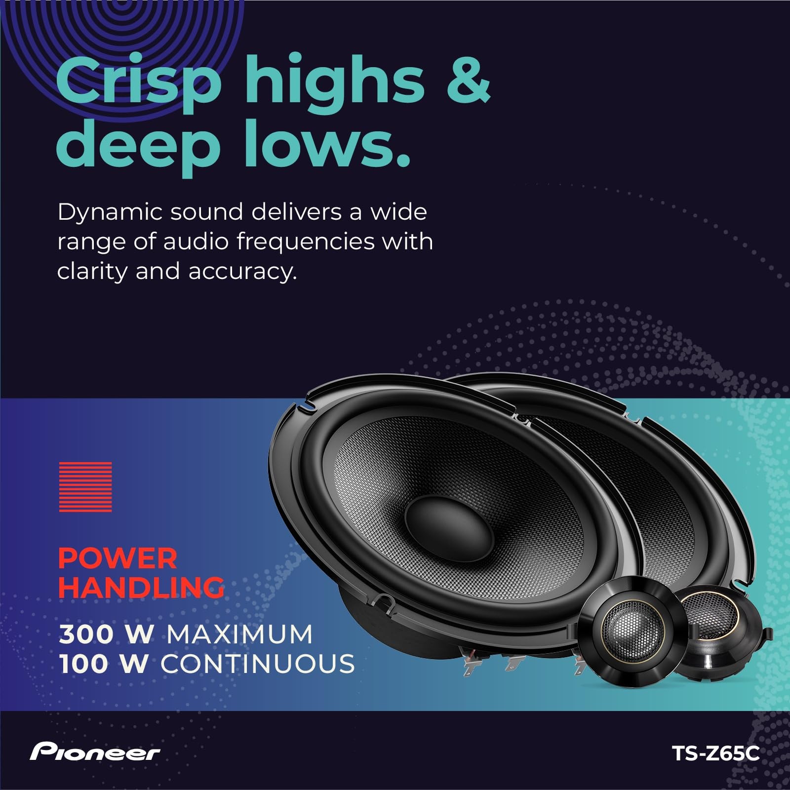 Pioneer TS-Z65C 330W 17cm 2-Way Component Speaker System