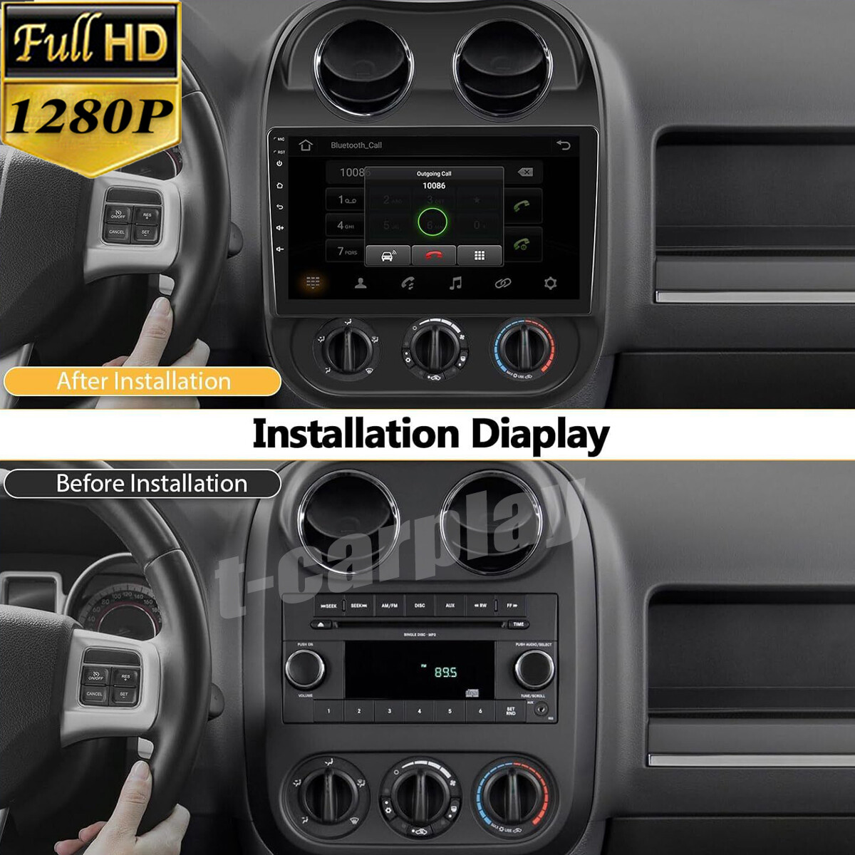 For 2010-2016 Jeep Patriot Compass Android 13 Apple Carplay Car GPS Stereo Radio