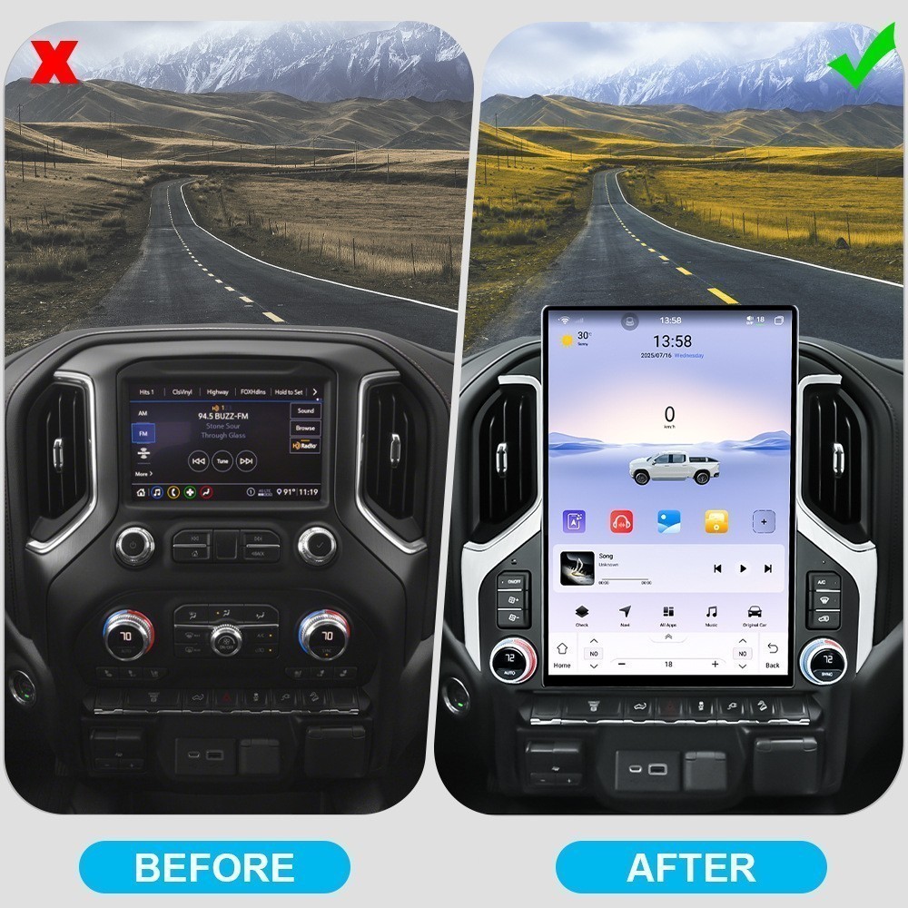 15.6″ Android Car Stereo Radio BT Carplay GPS For Chevrolet Silverado GMC Sierra