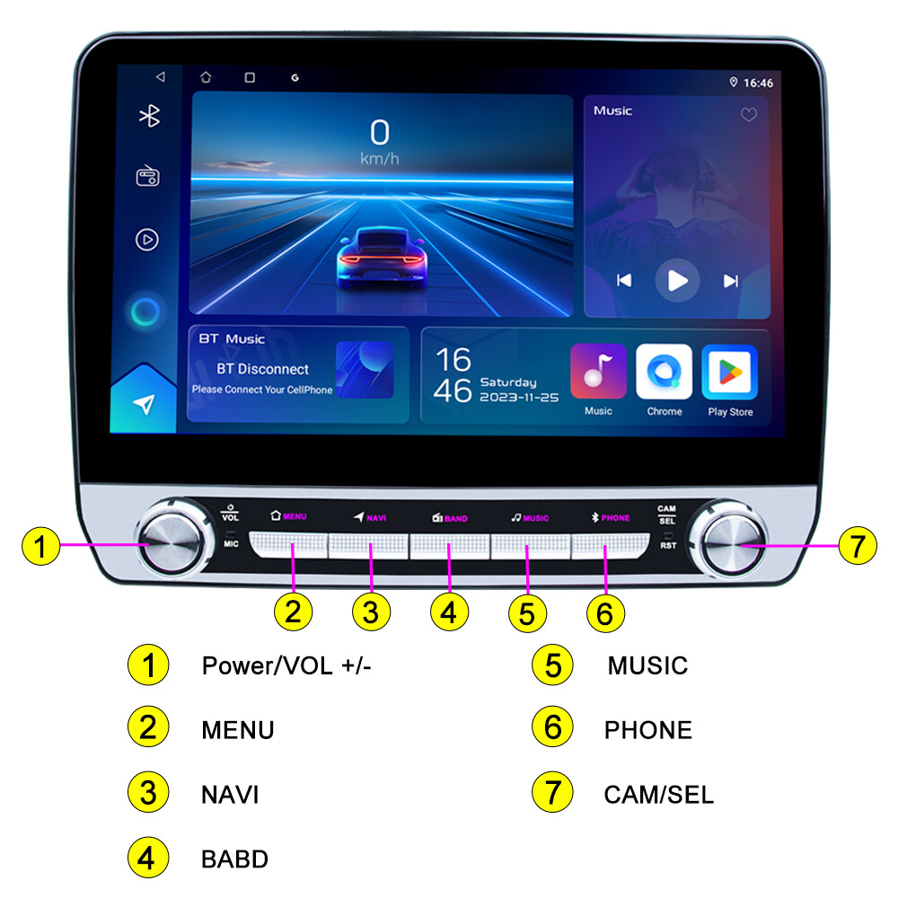 2+64G 10.1″ Double 2 Din Android 13.0 Car Carplay GPS Navi Radio Stereo WIFI BT