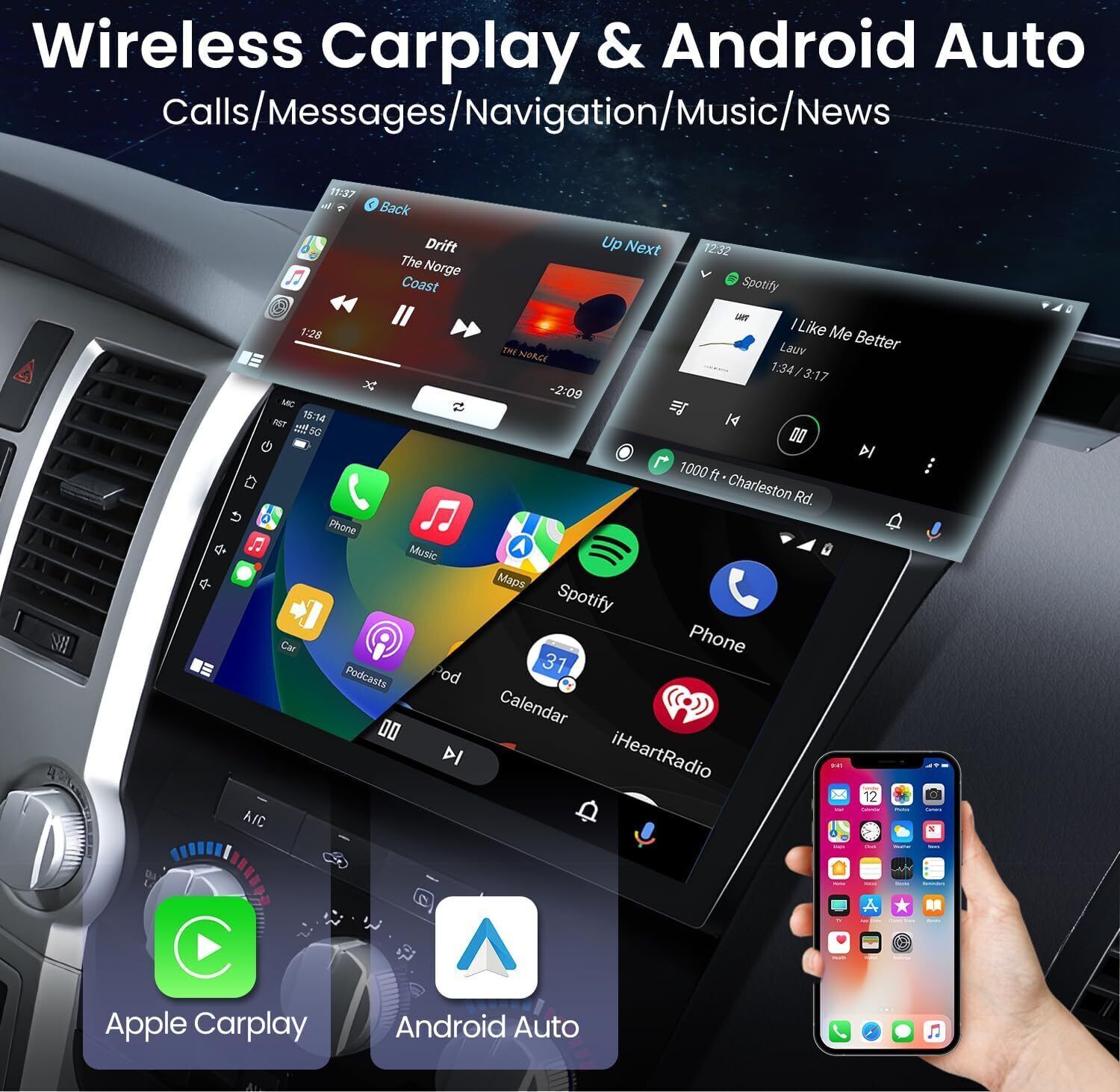 64G For 2007-2013 Toyota Tundra Sequoia 2008-2018 Android13 Car Stereo GPS Radio