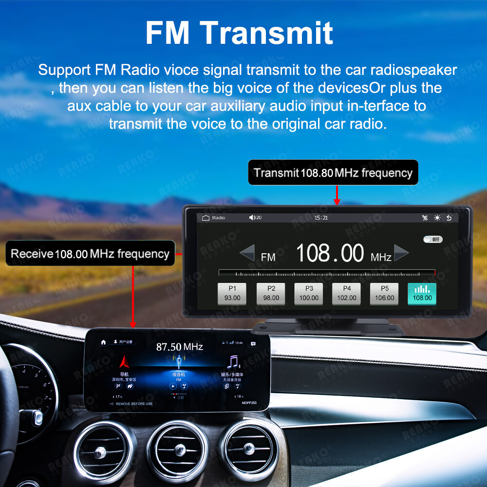 10.26inch 2K Wireless Apple CarPlay Android Auto Touch Screen Car Portable Radio