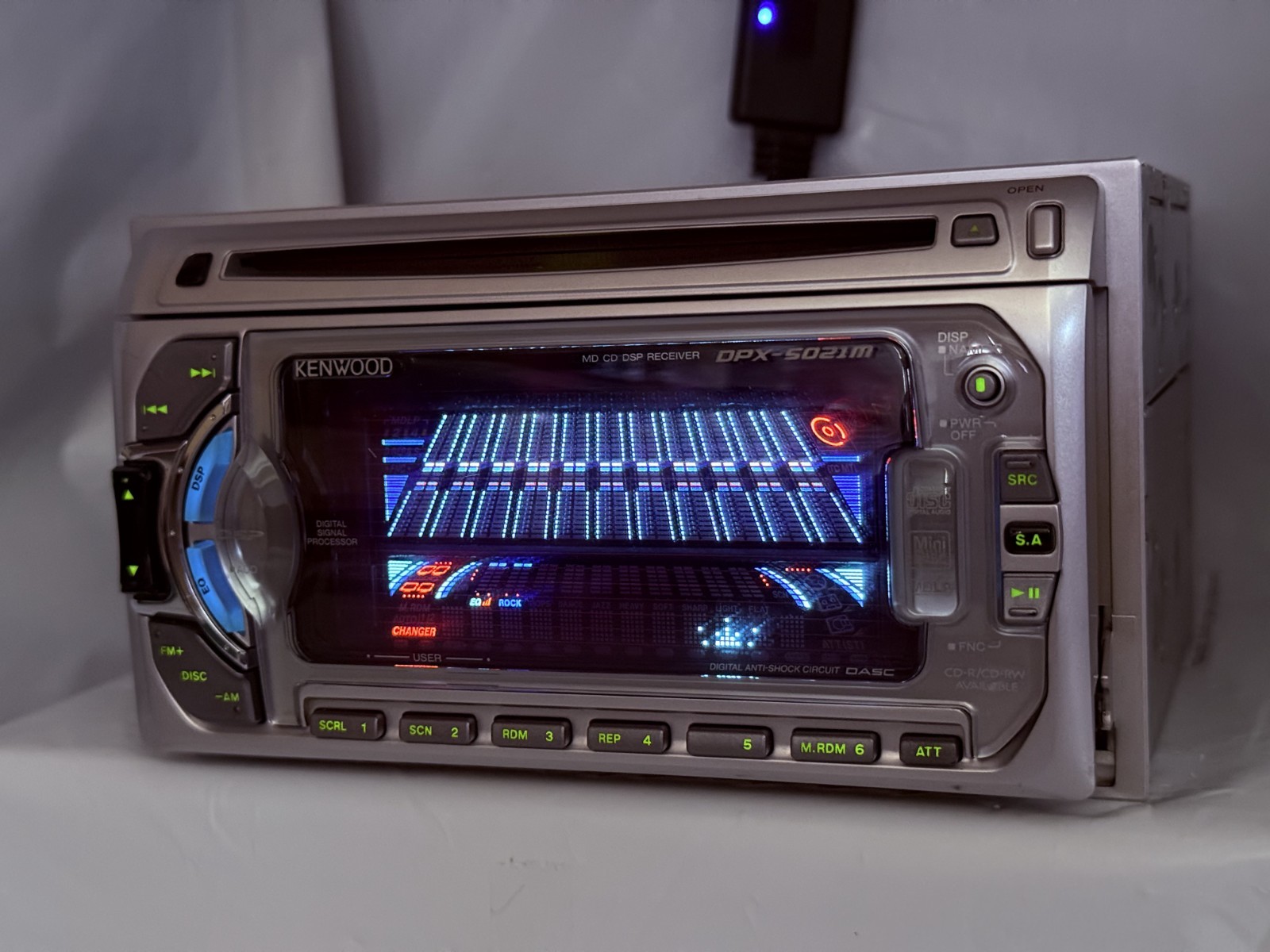 KENWOOD DPX-5021M 2DIN CD MD Car Audio w/ External Bluetooth Tested JDM Japan