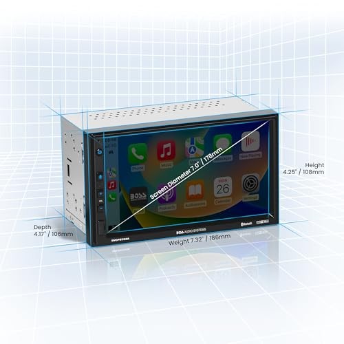 BVCP9700A Car Stereo – Apple CarPlay, Android Auto, Double Din, 7 7 Inch No CD