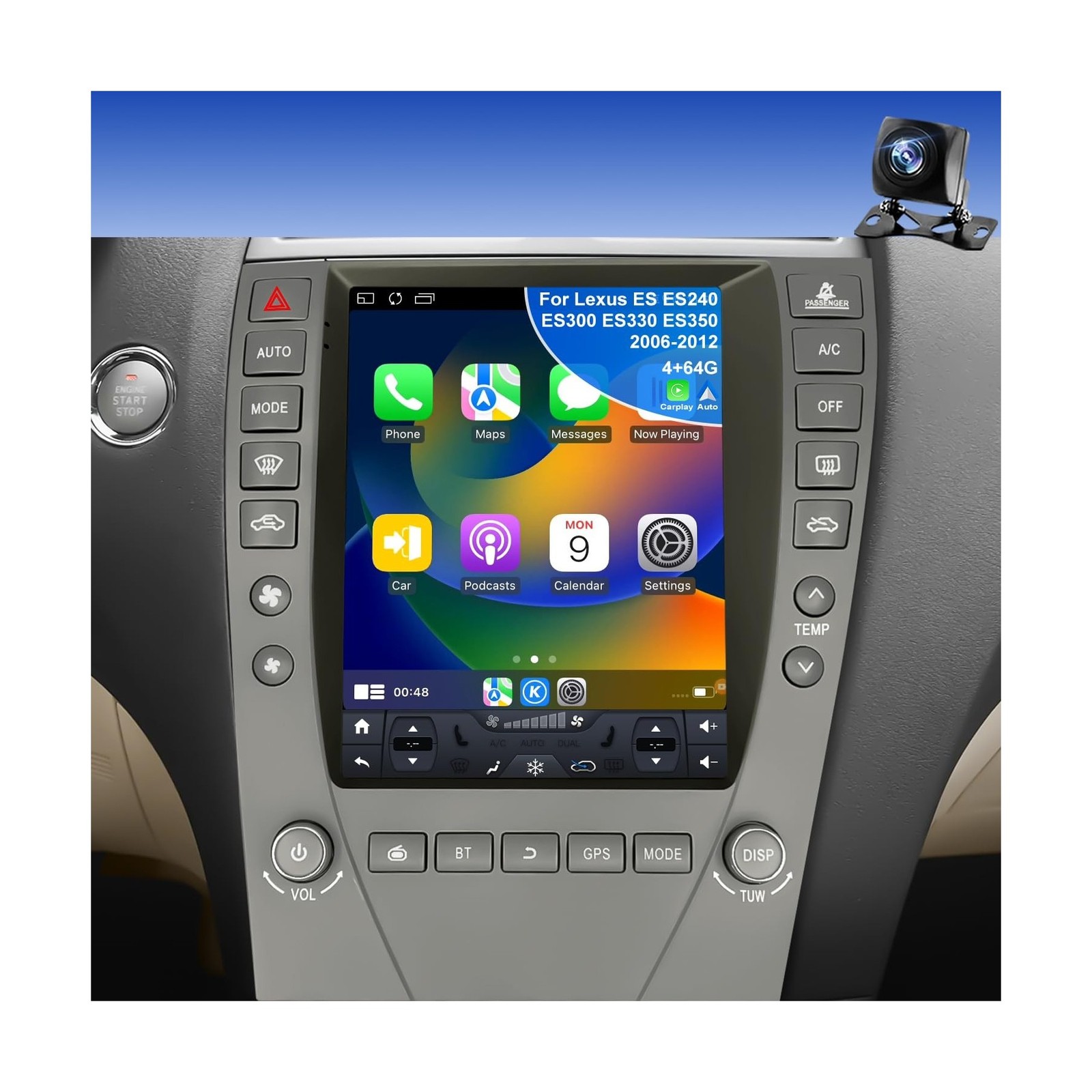 4+64G 5GWifi Upgrade Car Radio for Lexus ES240 ES300 ES330 ES350 2006-2012, 9…